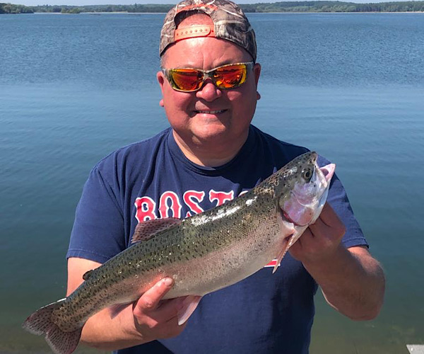 A 2lb 8oz rainbow trout caught spinning