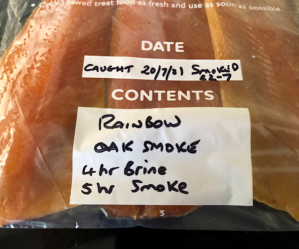 Cold Smoked Trout in a bag